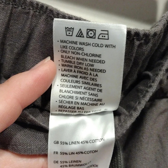 Oak Hill Men's Gray Drawstring Waist Pull-On Linen Blend Pants Size 1X/32-Casual - Picture 4 of 8